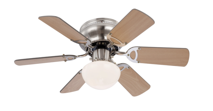 GLOBO Deckenventilator, 3 Geschwindigkeitsstufen, Flügel wendbar, exkl. E27, DxH 76 x 28 cm, 0307